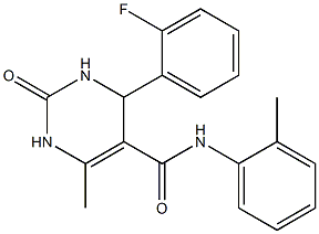 4-(2-fluorophenyl)-6-methyl-N-(2-methylphenyl)-2-oxo-1,2,3,4-tetrahydro-5-pyrimidinecarboxamide 구조식 이미지