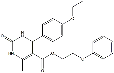 2-(phenyloxy)ethyl 4-[4-(ethyloxy)phenyl]-6-methyl-2-oxo-1,2,3,4-tetrahydropyrimidine-5-carboxylate 구조식 이미지