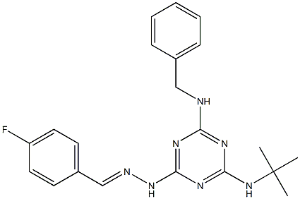 4-fluorobenzaldehyde [4-(benzylamino)-6-(tert-butylamino)-1,3,5-triazin-2-yl]hydrazone 구조식 이미지