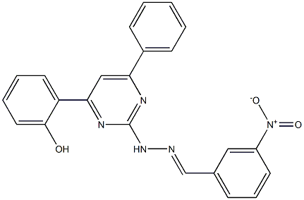 3-nitrobenzaldehyde [4-(2-hydroxyphenyl)-6-phenyl-2-pyrimidinyl]hydrazone Structure