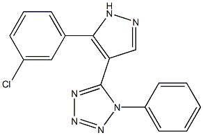 5-[5-(3-chlorophenyl)-1H-pyrazol-4-yl]-1-phenyl-1H-tetraazole 구조식 이미지