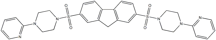 1-(2-pyridinyl)-4-[(7-{[4-(2-pyridinyl)-1-piperazinyl]sulfonyl}-9H-fluoren-2-yl)sulfonyl]piperazine 구조식 이미지