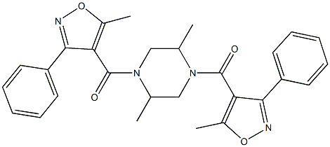 2,5-dimethyl-1,4-bis[(5-methyl-3-phenyl-4-isoxazolyl)carbonyl]piperazine 구조식 이미지