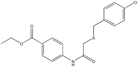 ethyl 4-({[(4-chlorobenzyl)sulfanyl]acetyl}amino)benzoate Structure