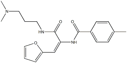 N-[1-({[3-(dimethylamino)propyl]amino}carbonyl)-2-(2-furyl)vinyl]-4-methylbenzamide 구조식 이미지