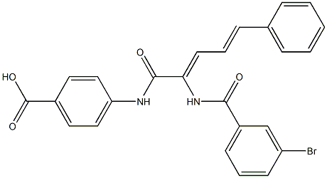 4-({2-[(3-bromobenzoyl)amino]-5-phenyl-2,4-pentadienoyl}amino)benzoic acid Structure