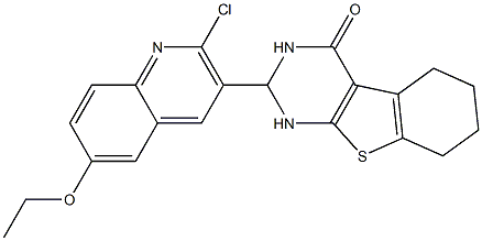 2-[2-chloro-6-(ethyloxy)quinolin-3-yl]-2,3,5,6,7,8-hexahydro[1]benzothieno[2,3-d]pyrimidin-4(1H)-one Structure