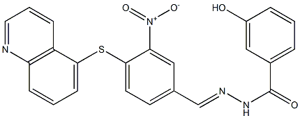 3-hydroxy-N'-[3-nitro-4-(5-quinolinylsulfanyl)benzylidene]benzohydrazide Structure