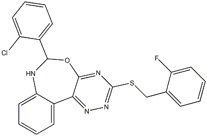 6-(2-chlorophenyl)-3-[(2-fluorobenzyl)sulfanyl]-6,7-dihydro[1,2,4]triazino[5,6-d][3,1]benzoxazepine 구조식 이미지