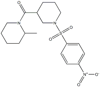 1-{[1-({4-nitrophenyl}sulfonyl)-3-piperidinyl]carbonyl}-2-methylpiperidine 구조식 이미지