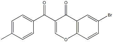 6-bromo-3-(4-methylbenzoyl)-4H-chromen-4-one 구조식 이미지