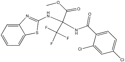 methyl 2-(1,3-benzothiazol-2-ylamino)-2-[(2,4-dichlorobenzoyl)amino]-3,3,3-trifluoropropanoate 구조식 이미지