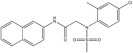 2-[4-chloro-2-methyl(methylsulfonyl)anilino]-N-(2-naphthyl)acetamide Structure