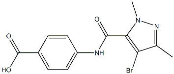 4-{[(4-bromo-1,3-dimethyl-1H-pyrazol-5-yl)carbonyl]amino}benzoic acid Structure