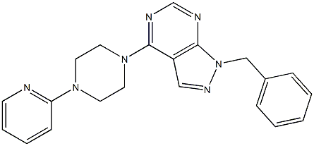 1-benzyl-4-[4-(2-pyridinyl)-1-piperazinyl]-1H-pyrazolo[3,4-d]pyrimidine Structure