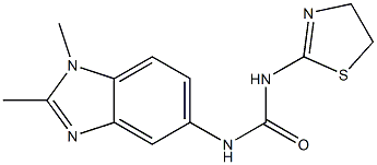 N-(4,5-dihydro-1,3-thiazol-2-yl)-N'-(1,2-dimethyl-1H-benzimidazol-5-yl)urea 구조식 이미지