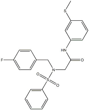 2-[(4-fluorobenzyl)(phenylsulfonyl)amino]-N-[3-(methylsulfanyl)phenyl]acetamide 구조식 이미지