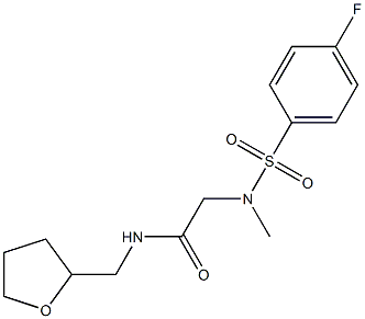 2-[[(4-fluorophenyl)sulfonyl](methyl)amino]-N-(tetrahydro-2-furanylmethyl)acetamide Structure