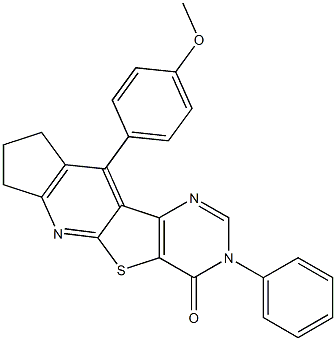 10-(4-methoxyphenyl)-3-phenyl-8,9-dihydro-3H-cyclopenta[5',6']pyrido[3',2':4,5]thieno[3,2-d]pyrimidin-4(7H)-one Structure