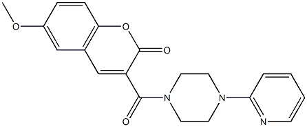 6-(methyloxy)-3-[(4-pyridin-2-ylpiperazin-1-yl)carbonyl]-2H-chromen-2-one Structure