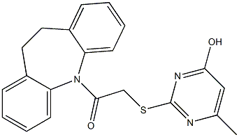 2-{[2-(10,11-dihydro-5H-dibenzo[b,f]azepin-5-yl)-2-oxoethyl]sulfanyl}-6-methyl-4-pyrimidinol 구조식 이미지