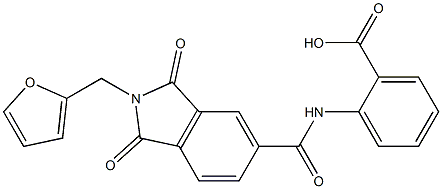 2-({[2-(2-furylmethyl)-1,3-dioxo-2,3-dihydro-1H-isoindol-5-yl]carbonyl}amino)benzoic acid 구조식 이미지