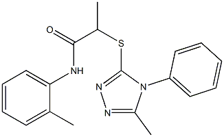 N-(2-methylphenyl)-2-[(5-methyl-4-phenyl-4H-1,2,4-triazol-3-yl)sulfanyl]propanamide Structure