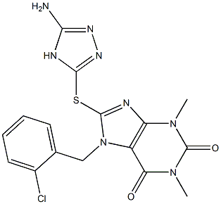 8-[(5-amino-4H-1,2,4-triazol-3-yl)sulfanyl]-7-(2-chlorobenzyl)-1,3-dimethyl-3,7-dihydro-1H-purine-2,6-dione 구조식 이미지