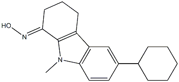 6-cyclohexyl-9-methyl-2,3,4,9-tetrahydro-1H-carbazol-1-one oxime 구조식 이미지