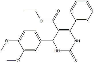 ethyl 4-(3,4-dimethoxyphenyl)-6-phenyl-2-thioxo-1,2,3,4-tetrahydro-5-pyrimidinecarboxylate 구조식 이미지