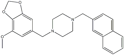 methyl 6-{[4-(2-naphthylmethyl)-1-piperazinyl]methyl}-1,3-benzodioxol-4-yl ether Structure