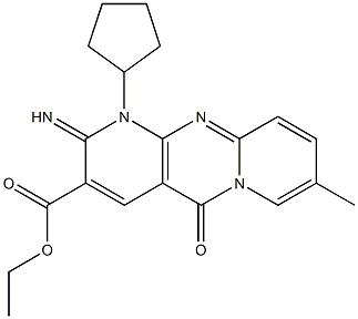 ethyl 1-cyclopentyl-2-imino-8-methyl-5-oxo-1,5-dihydro-2H-dipyrido[1,2-a:2,3-d]pyrimidine-3-carboxylate 구조식 이미지