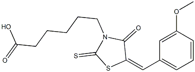 6-[5-(3-methoxybenzylidene)-4-oxo-2-thioxo-1,3-thiazolidin-3-yl]hexanoic acid 구조식 이미지