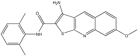 3-amino-N-(2,6-dimethylphenyl)-7-methoxythieno[2,3-b]quinoline-2-carboxamide 구조식 이미지