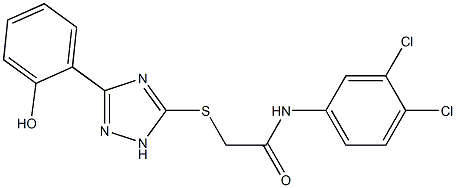 N-(3,4-dichlorophenyl)-2-{[3-(2-hydroxyphenyl)-1H-1,2,4-triazol-5-yl]sulfanyl}acetamide 구조식 이미지