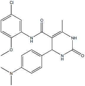 N-(5-chloro-2-methoxyphenyl)-4-[4-(dimethylamino)phenyl]-6-methyl-2-oxo-1,2,3,4-tetrahydropyrimidine-5-carboxamide Structure