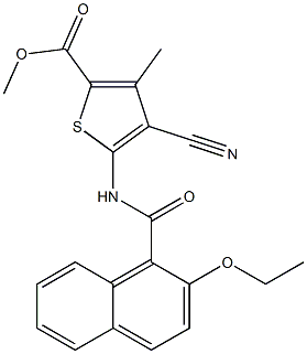 methyl 4-cyano-5-[(2-ethoxy-1-naphthoyl)amino]-3-methylthiophene-2-carboxylate Structure