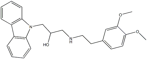 1-(9H-carbazol-9-yl)-3-{[2-(3,4-dimethoxyphenyl)ethyl]amino}-2-propanol 구조식 이미지