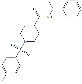 1-[(4-fluorophenyl)sulfonyl]-N-(1-phenylethyl)piperidine-4-carboxamide Structure