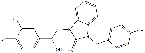 2-[3-(4-chlorobenzyl)-2-imino-2,3-dihydro-1H-benzimidazol-1-yl]-1-(3,4-dichlorophenyl)ethanol Structure