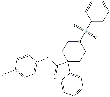 N-(4-chlorophenyl)-4-phenyl-1-(phenylsulfonyl)-4-piperidinecarboxamide 구조식 이미지