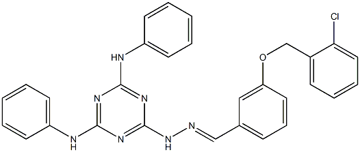 3-[(2-chlorobenzyl)oxy]benzaldehyde (4,6-dianilino-1,3,5-triazin-2-yl)hydrazone Structure