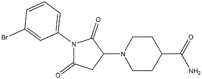 1-[1-(3-bromophenyl)-2,5-dioxo-3-pyrrolidinyl]-4-piperidinecarboxamide 구조식 이미지