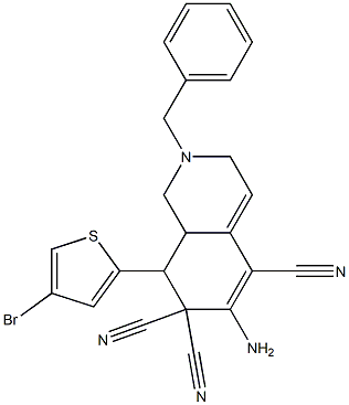 6-amino-2-benzyl-8-(4-bromo-2-thienyl)-2,3,8,8a-tetrahydro-5,7,7(1H)-isoquinolinetricarbonitrile 구조식 이미지