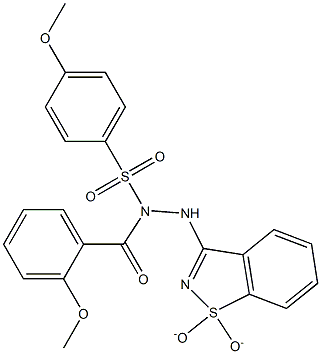 N'-(1,1-dioxido-1,2-benzisothiazol-3-yl)-4-methoxy-N-(2-methoxybenzoyl)benzenesulfonohydrazide Structure