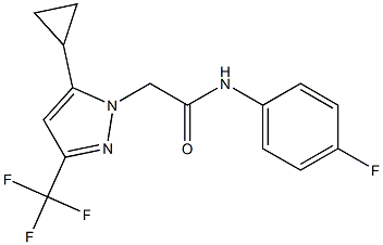 2-[5-cyclopropyl-3-(trifluoromethyl)-1H-pyrazol-1-yl]-N-(4-fluorophenyl)acetamide 구조식 이미지