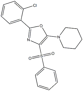 1-[2-(2-chlorophenyl)-4-(phenylsulfonyl)-1,3-oxazol-5-yl]piperidine 구조식 이미지