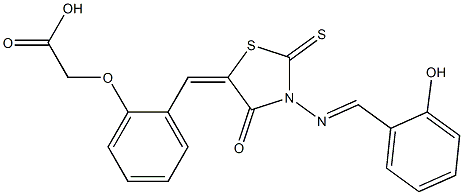 [2-({3-[(2-hydroxybenzylidene)amino]-4-oxo-2-thioxo-1,3-thiazolidin-5-ylidene}methyl)phenoxy]acetic acid Structure