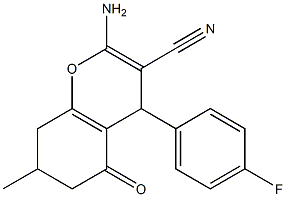 2-amino-4-(4-fluorophenyl)-7-methyl-5-oxo-5,6,7,8-tetrahydro-4H-chromene-3-carbonitrile 구조식 이미지