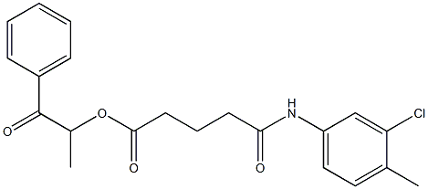 1-methyl-2-oxo-2-phenylethyl 5-(3-chloro-4-methylanilino)-5-oxopentanoate 구조식 이미지